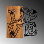 Wallity Love 1 Escultura de pared en madera y metal